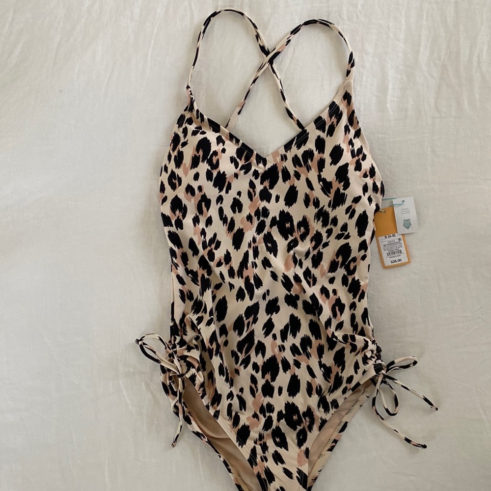 NWT Kona Sol - leopard - one piece swimsuit - size Small